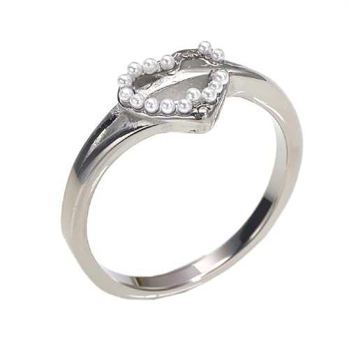 PAURO Damen Edelstahl Einfaches Temperament Elegant Trend Licht Luxus Ring Silber Style B Größe 57 (18.1) von PAURO