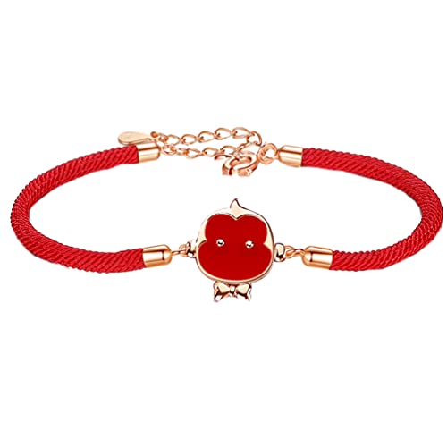 PAURO Damen Jahrgang Sternzeichen Lesezeichen Glücklich Rotes Seil Armband im Chinesischen Stil AFFE von PAURO