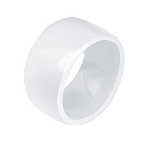 PAURO Damen Keramik 11mm Comfort Fit Ehering Einfacher Ring Poliert Weiße Größe 54 (17.2) von PAURO