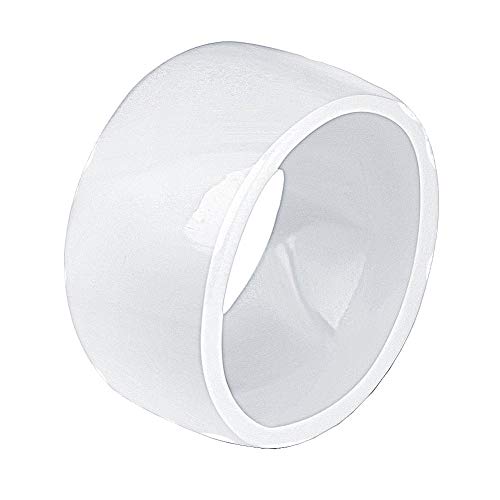 PAURO Damen Keramik Schmuck 11MM Einfach Hochglanz Ehering Ring Weiß Größe 54 (17.2) von PAURO