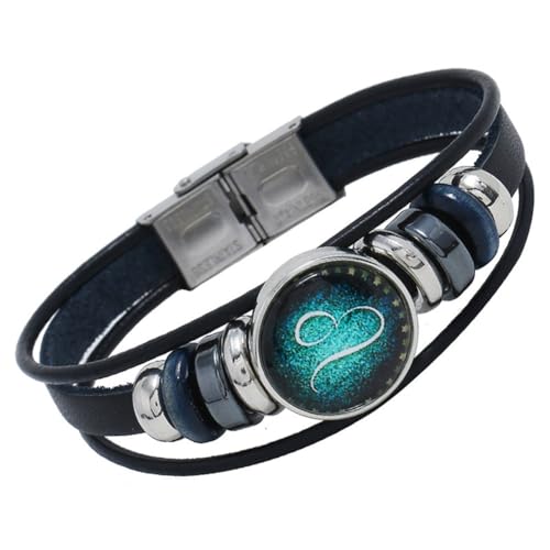 PAURO Herren Damen PU 12 Konstellation Geflochtene Verstellbare Armband Sternennacht Tiger von PAURO