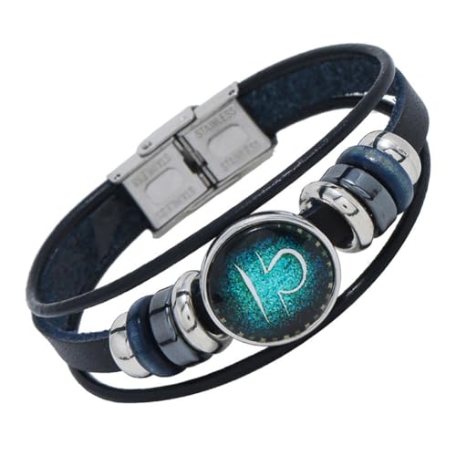 PAURO Herren Damen PU 12 Konstellation Geflochtene Verstellbare Armband Sternennacht Waage von PAURO