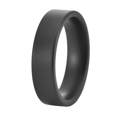 PAURO Herren Edelstahl Frosted Simple Keramik Personalisiert Ring 6mm Schwarz Größe 57 (18.1) von PAURO