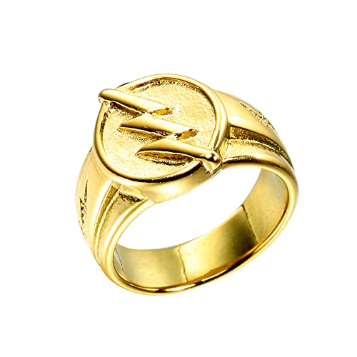 PAURO Herren Ring Edelstahl Biker Donner Bolzen Signet Party Gold Größe 54 von PAURO