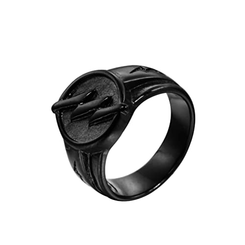 PAURO Herren Ring Edelstahl Biker Donner Bolzen Signet Party Schwarz Größe 60 von PAURO