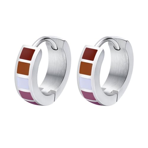 PAURO Herren und Damen Edelstahl LGBTQ Persönlichkeit Gay Liebe Stolz Regenbogen Ohrringe Lesbisch von PAURO