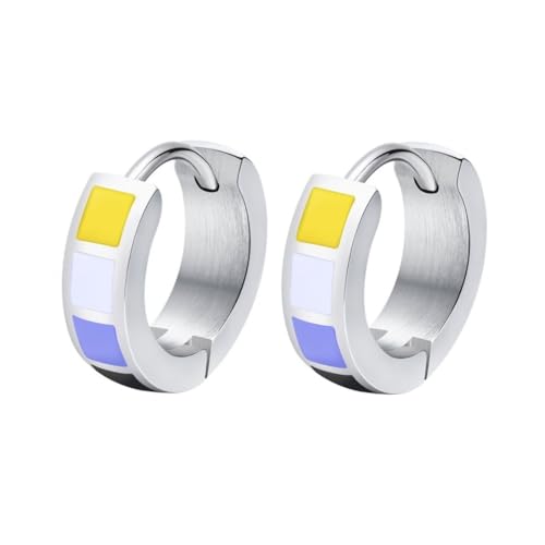 PAURO Herren und Damen Edelstahl LGBTQ Persönlichkeit Gay Liebe Stolz Regenbogen Ohrringe Nicht-binär von PAURO