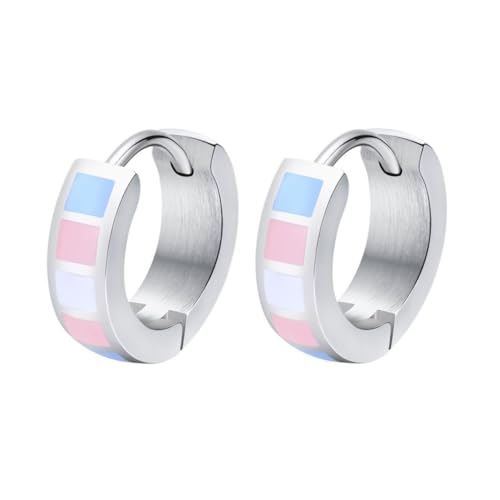 PAURO Herren und Damen Edelstahl LGBTQ Persönlichkeit Gay Liebe Stolz Regenbogen Ohrringe Transgender von PAURO