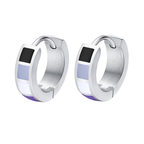 PAURO Herren und Damen Edelstahl LGBTQ Persönlichkeit Gay Liebe Stolz Regenbogen Ohrringes Asexuell von PAURO