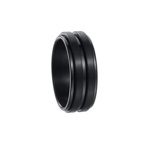 PAURO Unisex Edelstahl Einfach Klassisch Elegant Neuartig Drehbarer Anti-Stress Ring Schwarz Größe 57 (18.1) von PAURO
