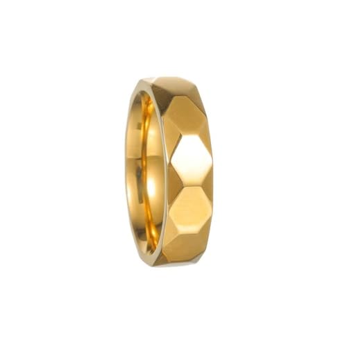 PAURO Unisex Edelstahl Einfach Klassisch Elegant Neuartig Geometrisch Polyeder Design Ring Gold Größe 65 (20.7) von PAURO