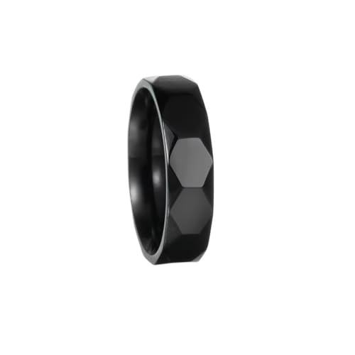 PAURO Unisex Edelstahl Einfach Klassisch Elegant Neuartig Geometrisch Polyeder Design Ring Schwarz Größe 52 (16.6) von PAURO