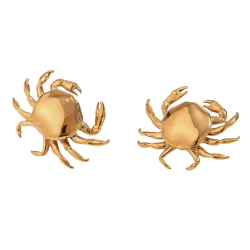 PAURO Unisex Edelstahl Eleganter Roman Exquisit Klassisch Kleine Krabbe Ohrring Gold von PAURO
