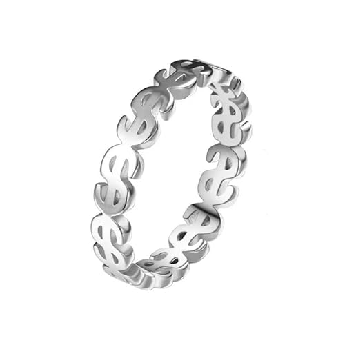 PAURO Unisex Edelstahl Klassisch Elegant Neuartig Trend Personalisiert Einfach Ring Silber Größe 62(19.7) von PAURO