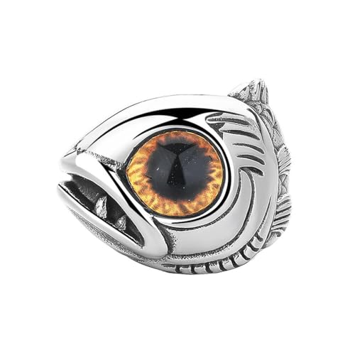 PAURO Unisex Edelstahl Raffiniert Punk Nicht Mainstream Einzigartiger Fisch Ring Braun Größe 62 (19.7) von PAURO