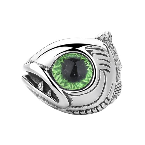 PAURO Unisex Edelstahl Raffiniert Punk Nicht Mainstream Einzigartiger Fisch Ring Grün Größe 57 (18.1) von PAURO