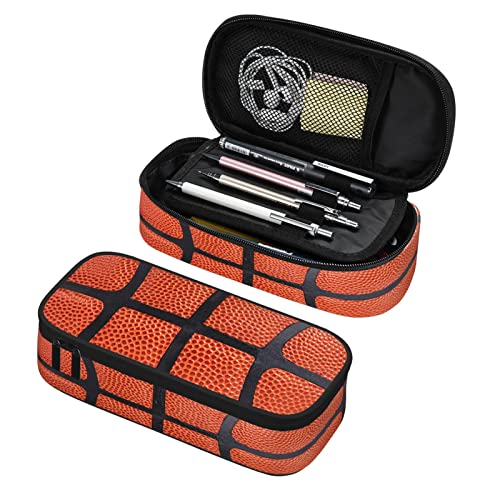 PAUSEBOLL Basketball-Federmäppchen für Jungen und Kinder, Niedliches Stifteetui, Großes Schreibwarenetui mit Doppeltem Reißverschluss, Tragbares Federmäppchen für Schule, Bürobedarf von PAUSEBOLL