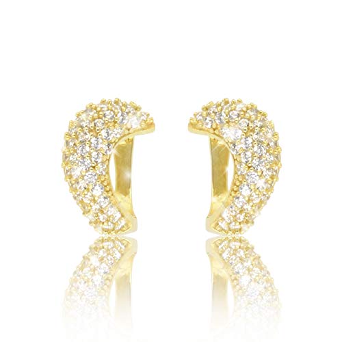 Glamouröse Creolen GLAMOUR aus 925er Silber mit 18 kt Vergoldung vergoldet – Elegante Ohrringe, Kreolen – Hochwertiger Schmuck für Damen – Perfekt für besondere Anlässe – Zeitloses Design von PAVELS