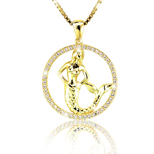 Elegante Damen Halskette Sternzeichen JUNGFRAU Kette 18K Gold plattiert glänzenden Kristallen aus der Kollektion SHINE inkl. einer edlen PAVEL’S Schmuckbox von PAVELS