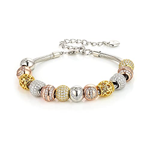 PAVELS Armband CHARMS Silber 925 für Damen tricolor Zirkonia glänzend zur Verlobung, Geburtstag gold silber Roségold mit einer hochwertigen Schmuckverpackung PAVELS Armband CHARMS Silber 925 für Damen tricolor Zirkonia glänzend zur Verlobung, Geburtstag gold silber Roségold mit einer hochwertigen Schmuckverpackung von PAVELS
