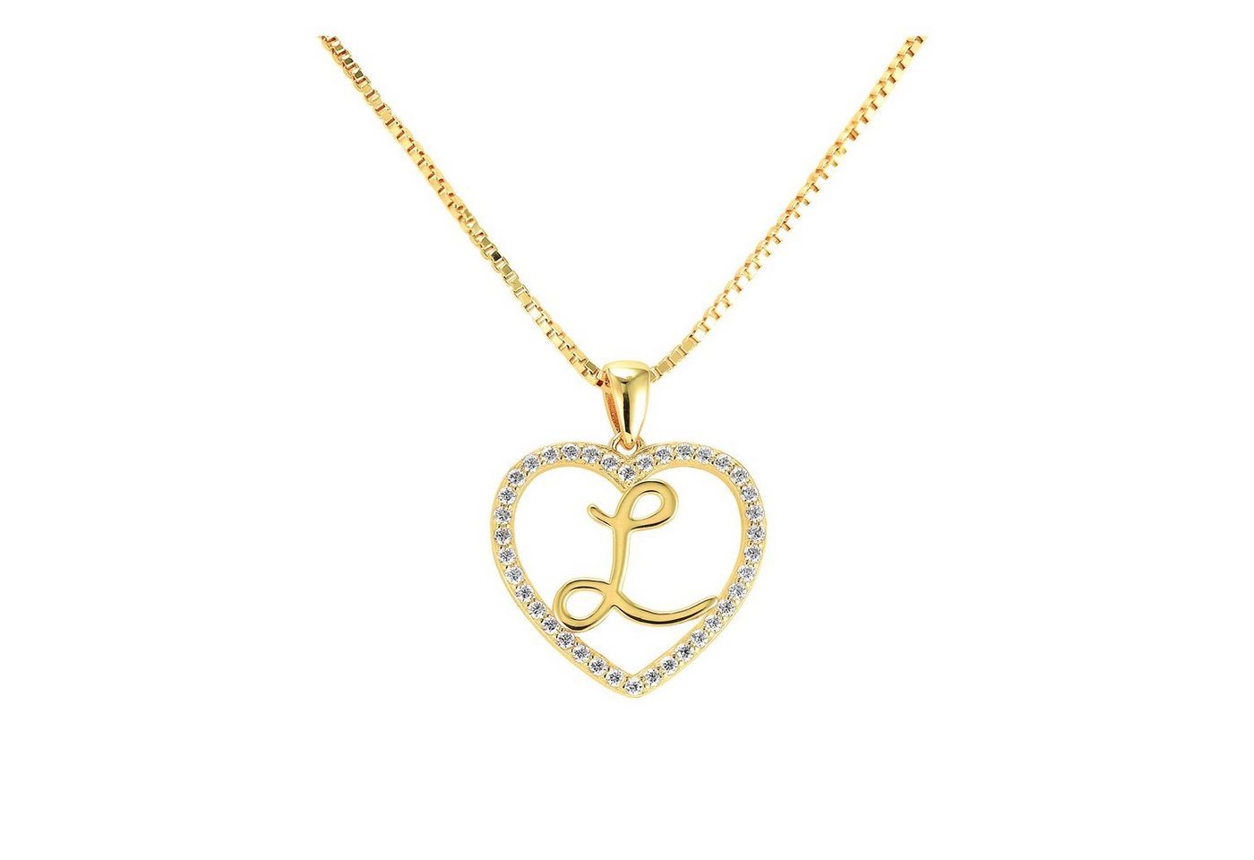 PAVELS Kette mit Anhänger Buchstabenketten Gold, Damen Halskette mit 18K Goldplattierung von PAVELS