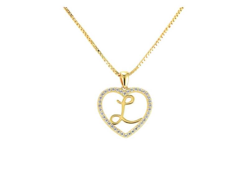 PAVELS Kette mit Anhänger Buchstabenketten Gold, Damen Halskette mit 18K Goldplattierung von PAVELS