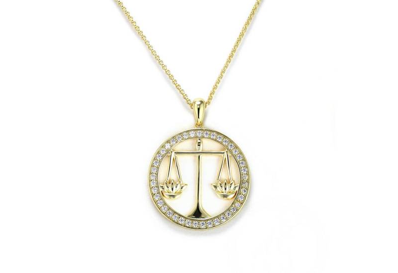 PAVELS Kette mit Anhänger Eclipse Waage, Damen Halskette für das Sternzeichen Waage von PAVELS