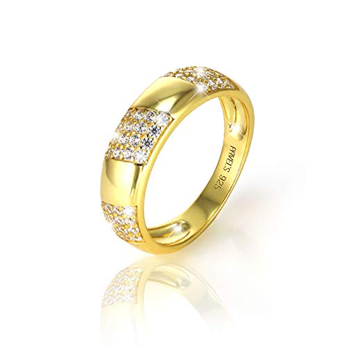 PAVELS Ring GOLDEN GLAM für Damen 18K Gold plattiert mit 5A Zirkonia inkl. einer edlen Schmuckbox und passendem Glanzbeutel (7.5) von PAVELS