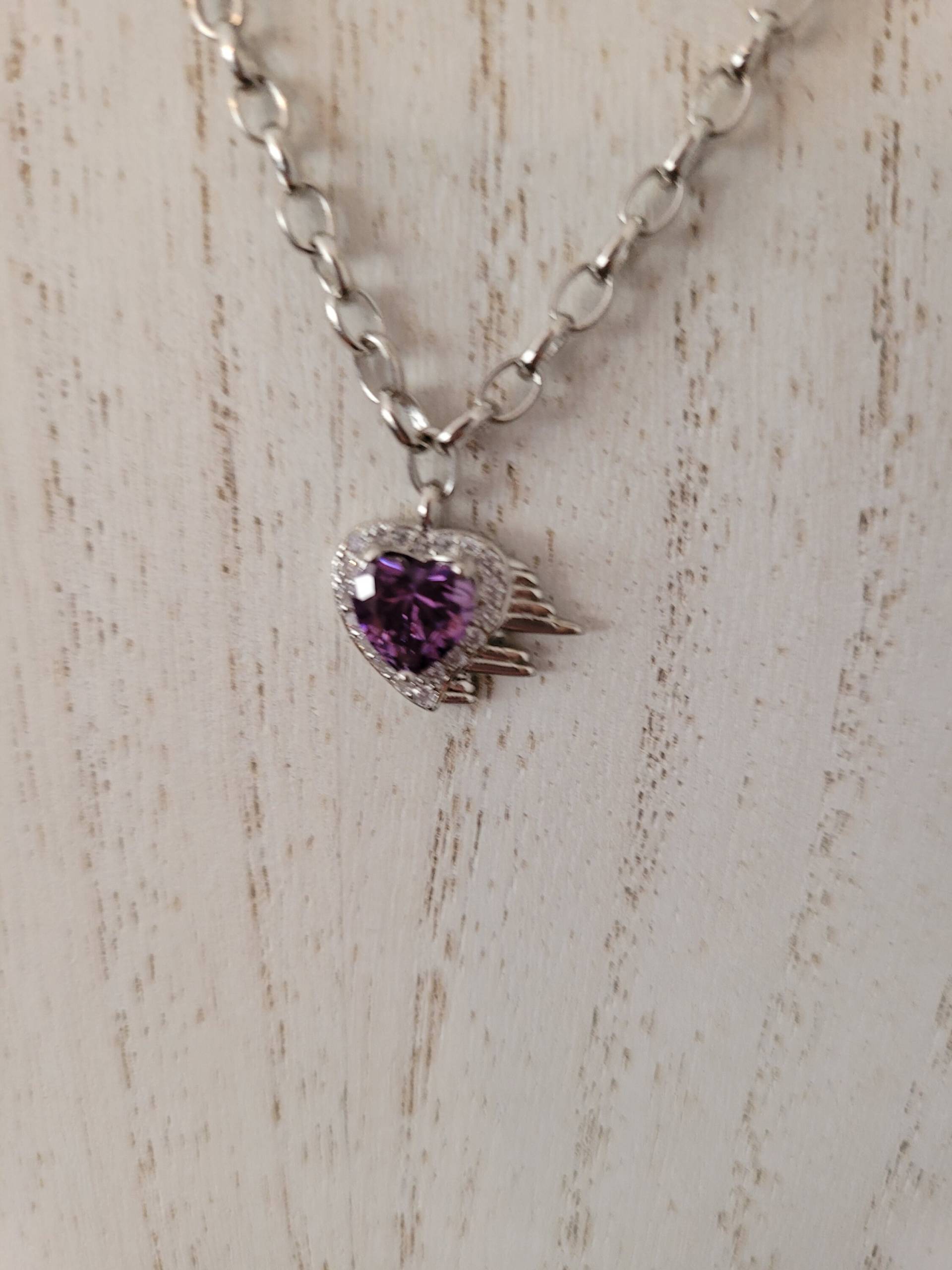 Amethyst Herz Halskette von PAVIABoutique