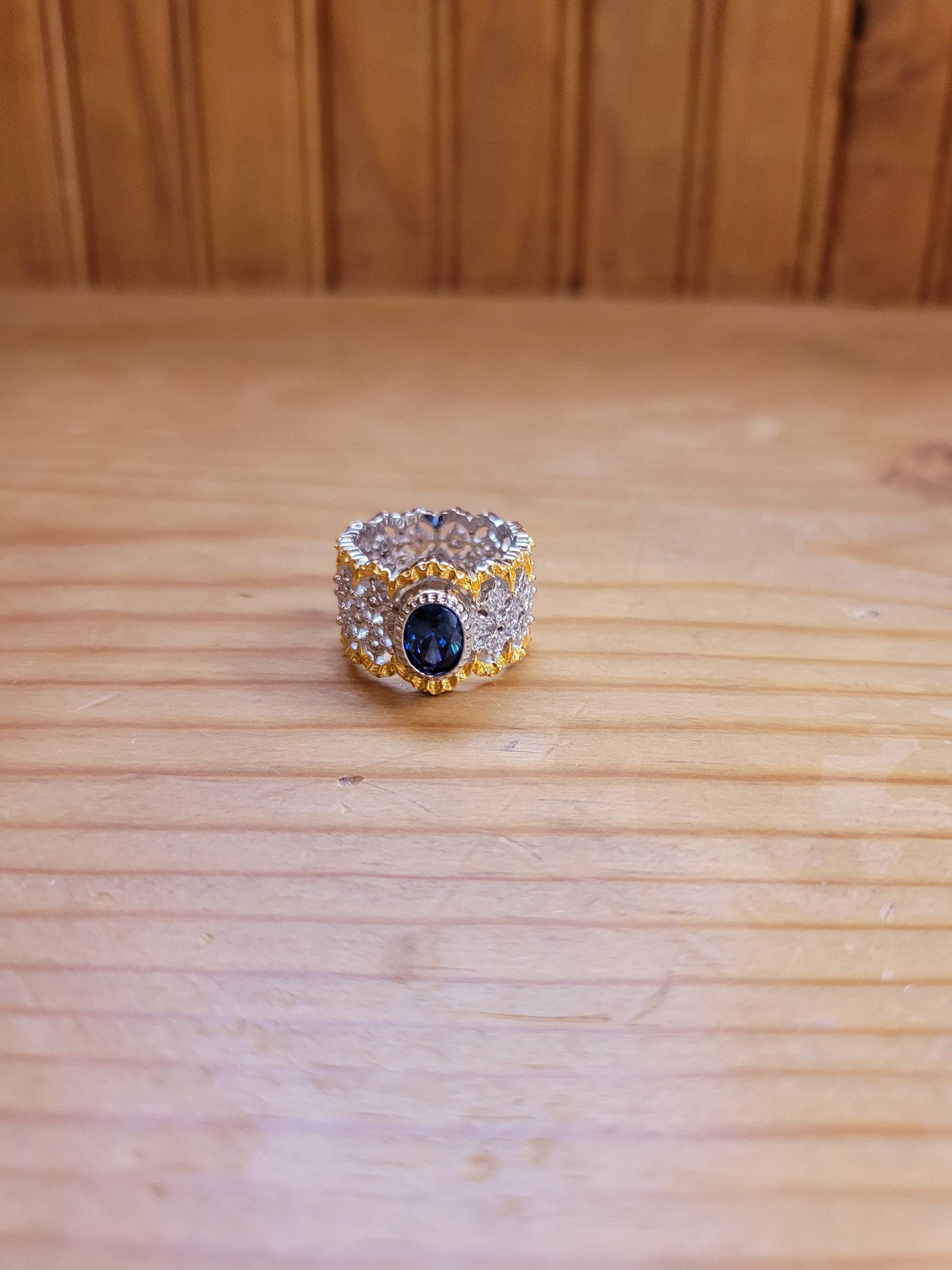 Saphir Und Diamant Ring von PAVIABoutique