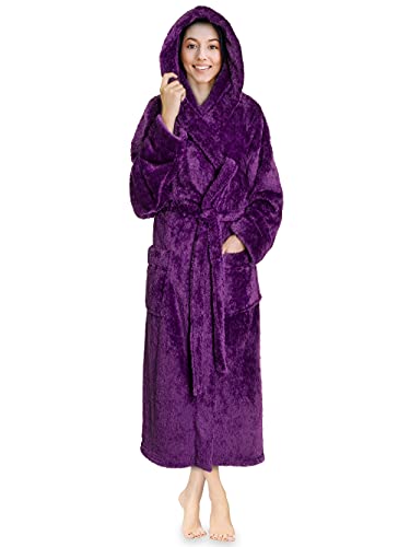 PAVILIA Weicher Damen-Bademantel mit Kapuze, flauschig, warm, Fleece, Sherpa-Bademantel, Violett, XXL/3XL PAVILIA Weicher Damen-Bademantel mit Kapuze, flauschig, warm, Fleece, Sherpa-Bademantel, Violett, XXL/3XL von PAVILIA