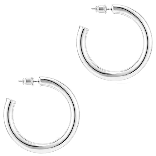 Pavoi 14k Gold Hoop Earrings For Women 20mm | Thick Infinity Gold Hoops Women Earrings | Gold Plated Loop Earrings For Women | Lightweight Hoop Earrings Set For Girls von PAVOI