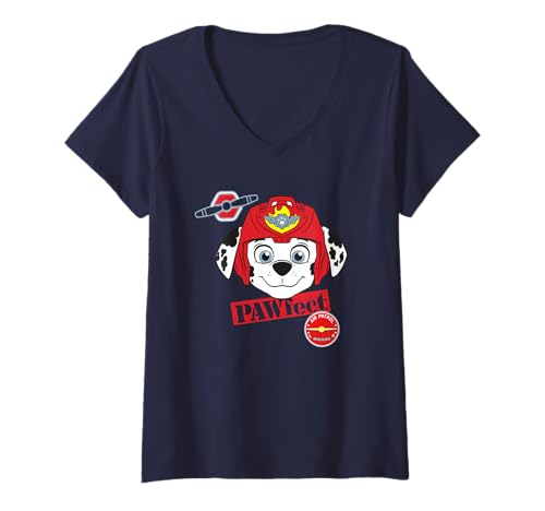 Damen Klassisches Kunstwerk „Paw Patrol Marshall Air Action Pose Rescue“ T-Shirt mit V-Ausschnitt von PAW PATROL
