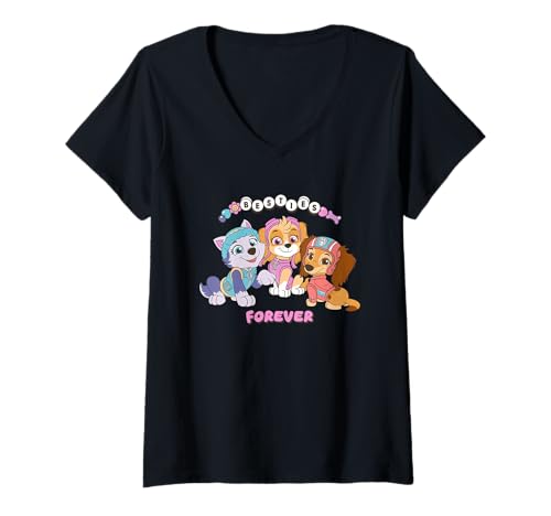 Damen Paw Patrol Besties Forever Girly T-Shirt mit V-Ausschnitt von PAW PATROL