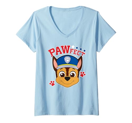 Damen Paw Patrol Comic-Artwork im Pawfect LOL Teamleiter-Stil T-Shirt mit V-Ausschnitt von PAW PATROL