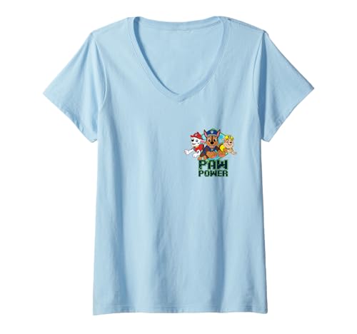 Damen Paw Patrol Group Shot Left Chest Paw Power T-Shirt mit V-Ausschnitt von PAW PATROL