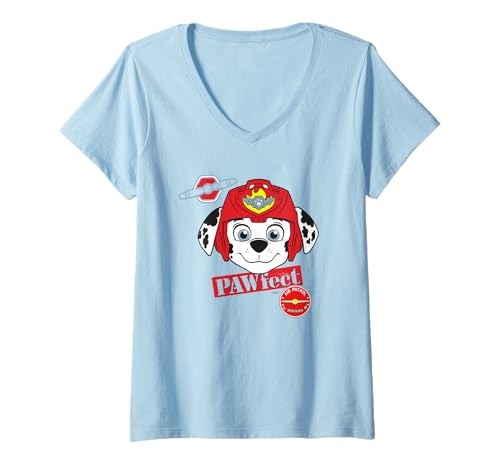 Damen Paw Patrol Marshall Rescue Air Action Pose im klassischen Stil T-Shirt mit V-Ausschnitt von PAW PATROL