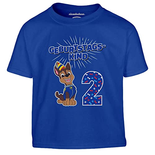 Jungen Tshirt Geburtstagskind 2 Jahre Geburtstag Chase Geschenk Junge T-Shirt Kinder 116 Blau von PAW PATROL