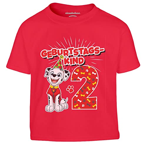 Jungen Tshirt Geburtstagskind 2 Jahre Geburtstag Marshall Geschenk Junge T-Shirt Kinder 104 Rot von PAW PATROL