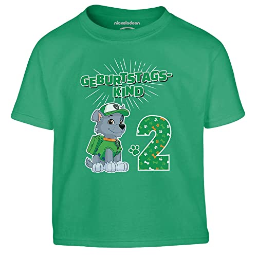 Jungen Tshirt Geburtstagskind 2 Jahre Geburtstag Rocky Geschenk Junge T-Shirt Kinder 94 Grün von PAW PATROL