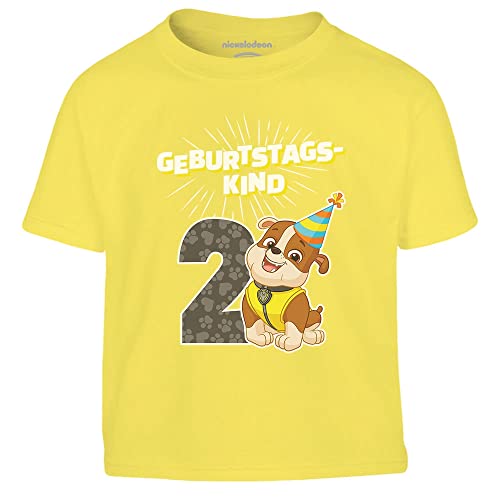 Jungen Tshirt Geburtstagskind 2 Jahre Geburtstag Rubble Geschenk Junge T-Shirt Kinder 94 Gelb von PAW PATROL