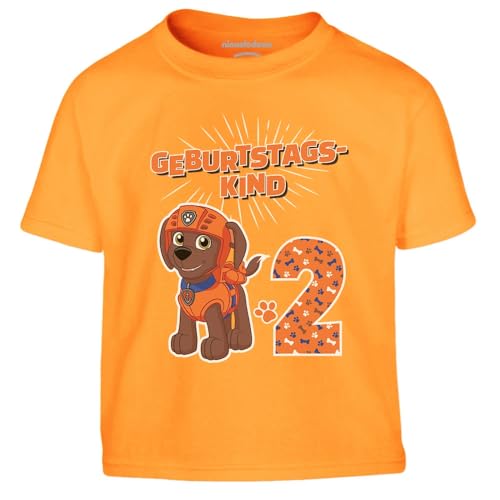 Geburtstagskind 2 Jahre Geburtstag Zuma Geschenk Kinder Jungen T-Shirt 94 Orange von PAW PATROL