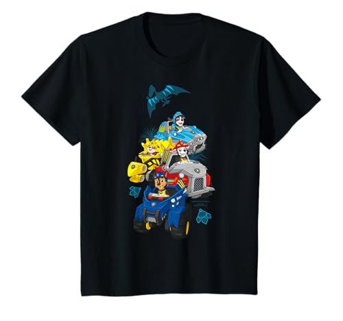 Kinder Paw Patrol - Marshall Rubble Chase Rex Fahrzeuge T-Shirt von PAW PATROL