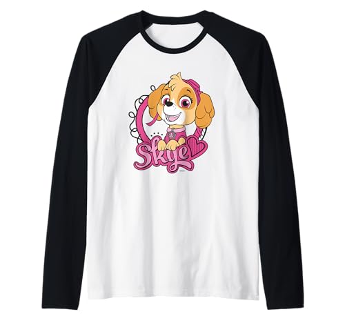 Motiv „Paw Patrol Skye Adventure“ im Retro-Stil mit Puppen-Pose und Girl-Power-Motiv Raglan von PAW PATROL