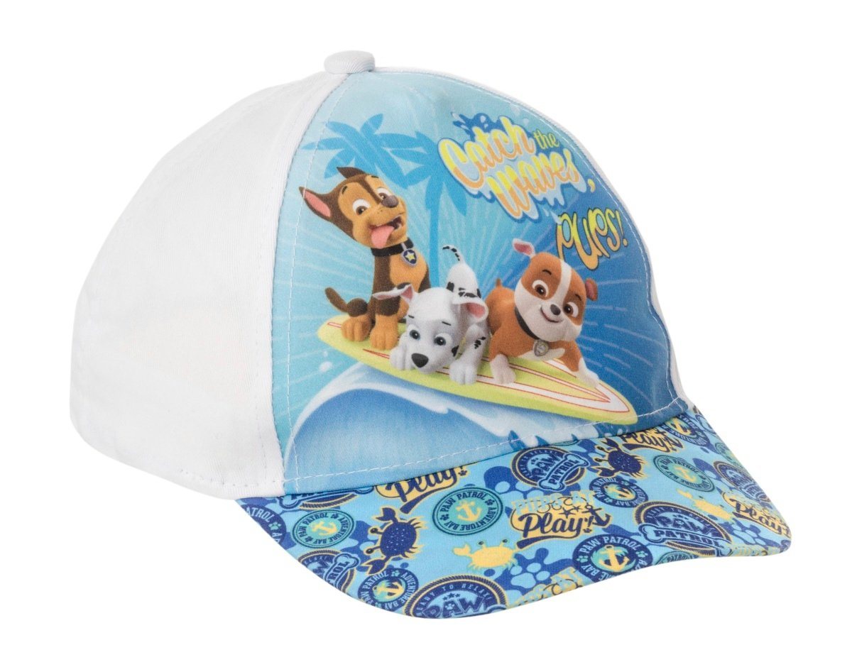 PAW PATROL Baseball Cap Basecap mit Chase, Rubble & Marshall Weiß 54 (1-St) Basecap von PAW PATROL