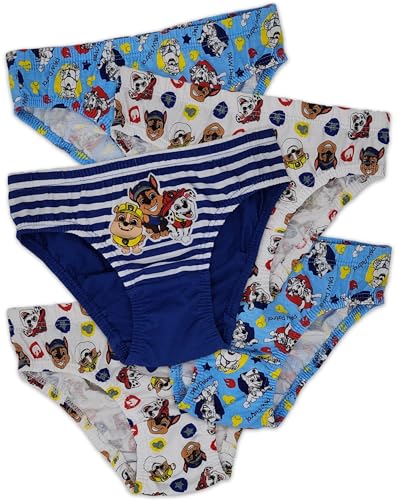 PAW PATROL - Chase, Marshall & Rubble - 5 Pack Jungen Slips aus Baumwolle Unterhosen - 18-24 Monate: 92cm von PAW PATROL