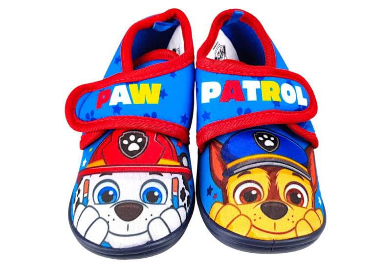 PAW PATROL Chase & Marshall Hausschuh Jungen Pantoffeln mit Klettverschluss Gr. 22-27 von PAW PATROL