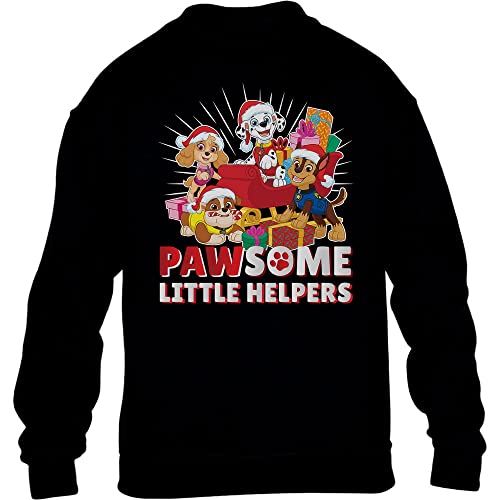 PAW PATROL Christmas Pawsome Little Helpers Santa Kinder Pullover Sweatshirt 128 Schwarz von PAW PATROL