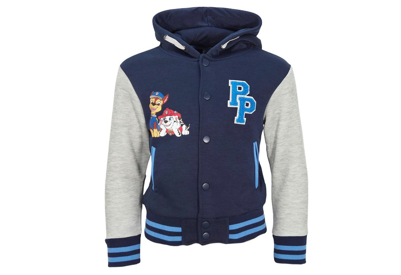 PAW PATROL Collegejacke Paw Patrol Chase Kinder Jungen College Jacke Kapuzenjacke Gr. 92 bis 128 von PAW PATROL