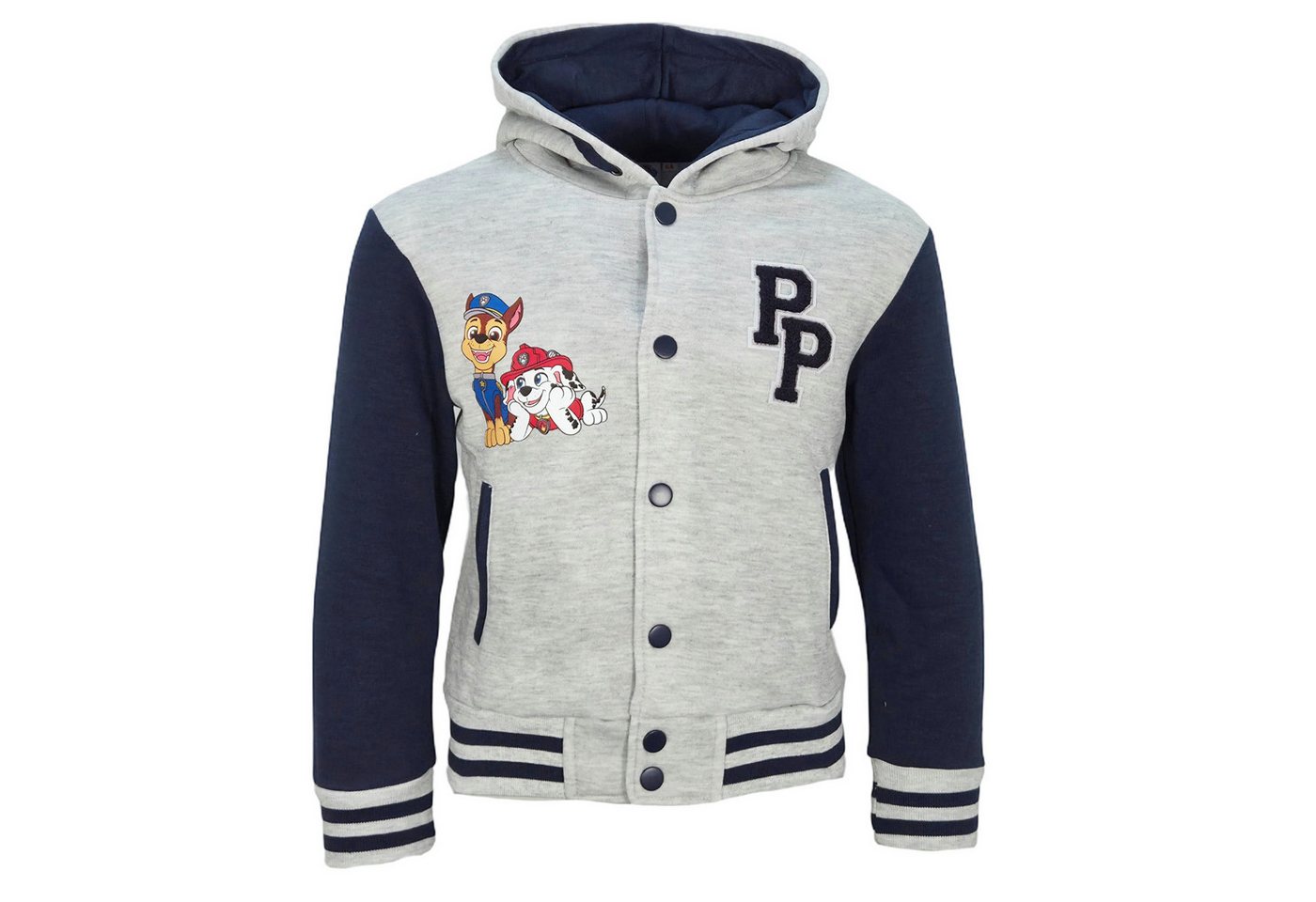 PAW PATROL Collegejacke Paw Patrol Chase Kinder Jungen College Jacke Kapuzenjacke Gr. 92 bis 128 von PAW PATROL